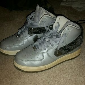 Gray Nike Air Force Ones